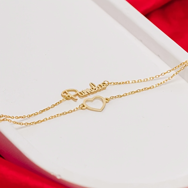 Personalized Double Chain Name Bracelet for Women & Men, Custom Engraved